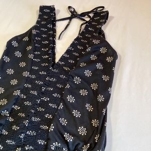 Black v-neck tank top
